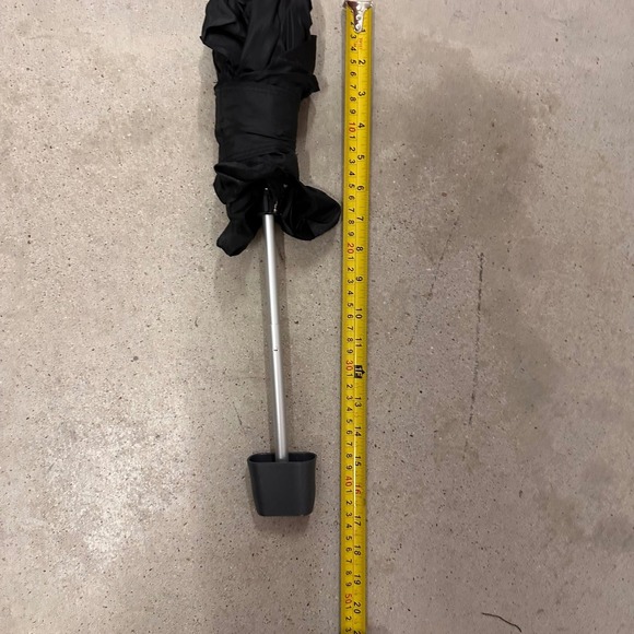 Totes Compact Umbrella Windproof Travel Umbrella with Case Black - Picture 8 of 16